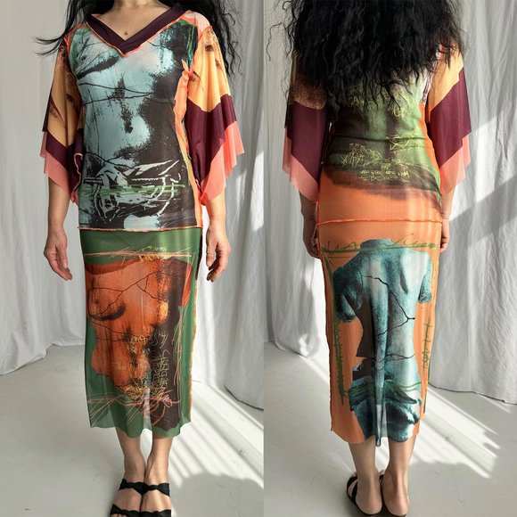 jean paul gaultier Maille kimono style mesh dress - Picture 5 of 12